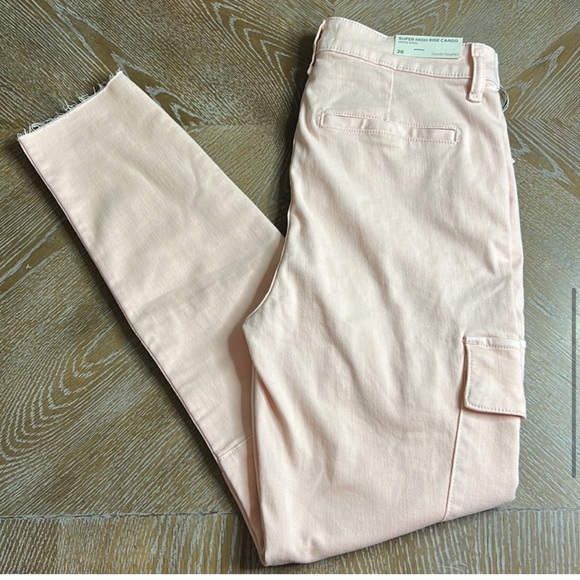 FAVORITE DAUGHTER The Sara Cargo Super High Rise Cargo Skinny Ankle Pink Jean - Picture 1 of 8